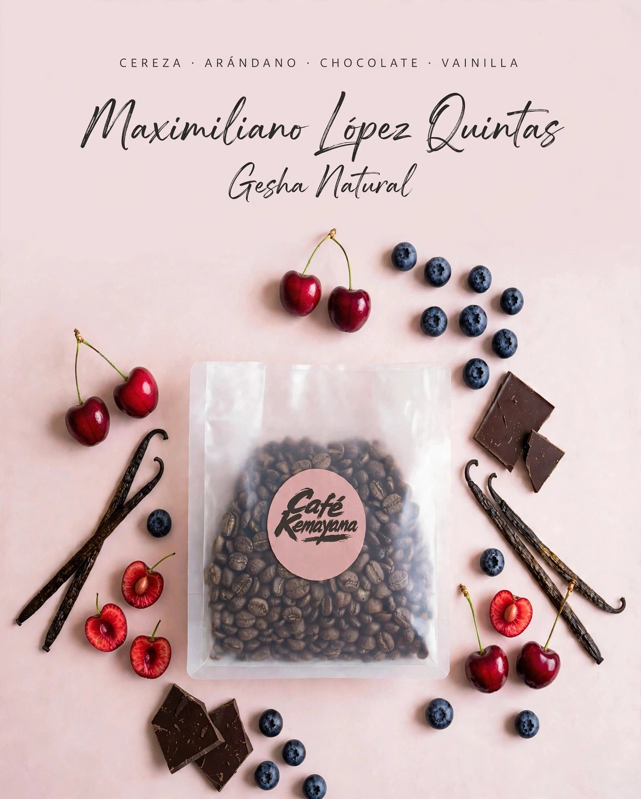 Café de Maximiliano López Quintas Gesha Natural, Montañas Mixe 250gr.